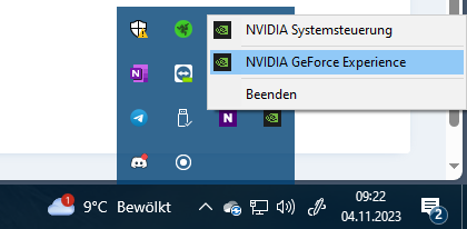 Geforce Experience öffnen