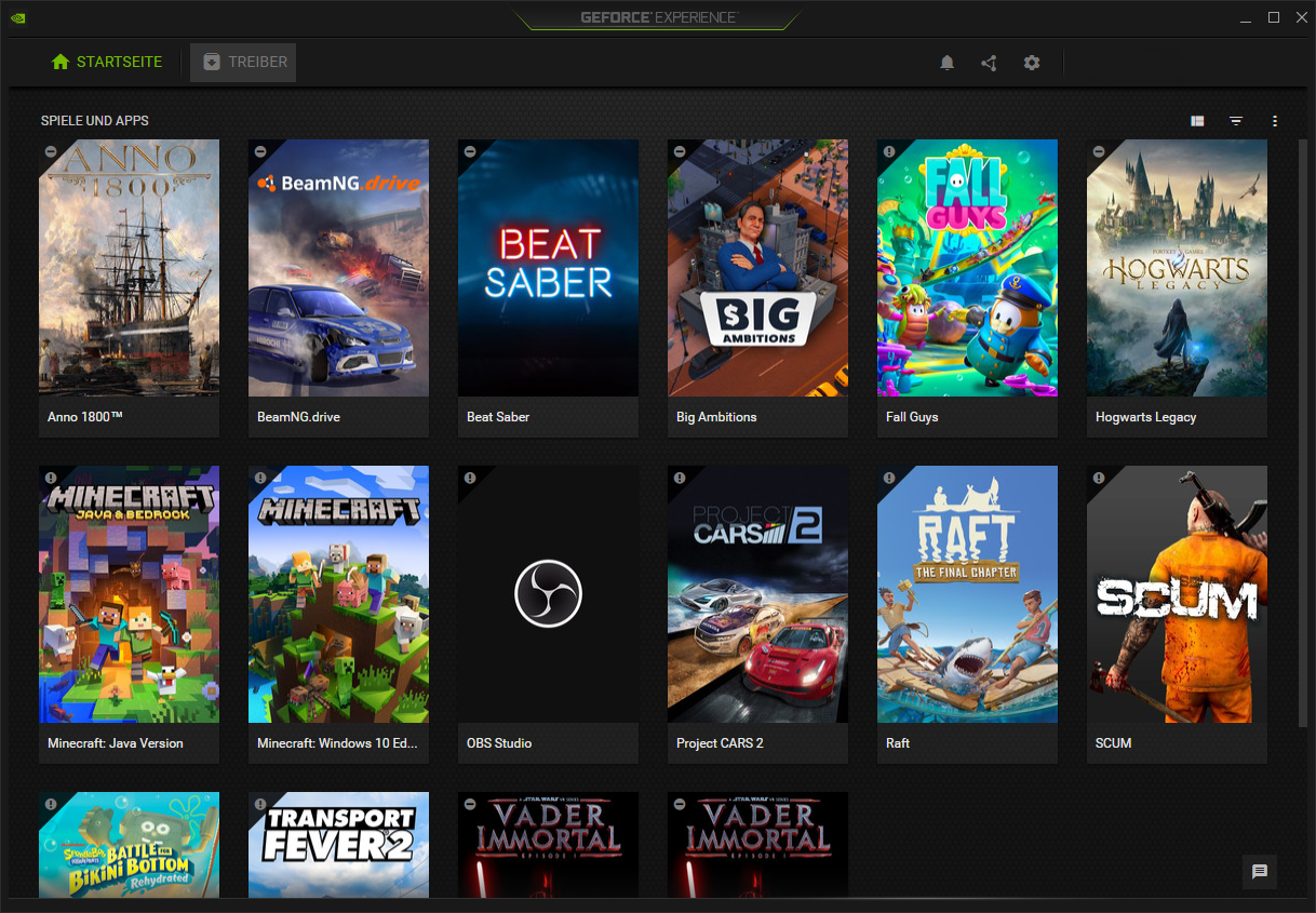 Geforce Experience Übersicht